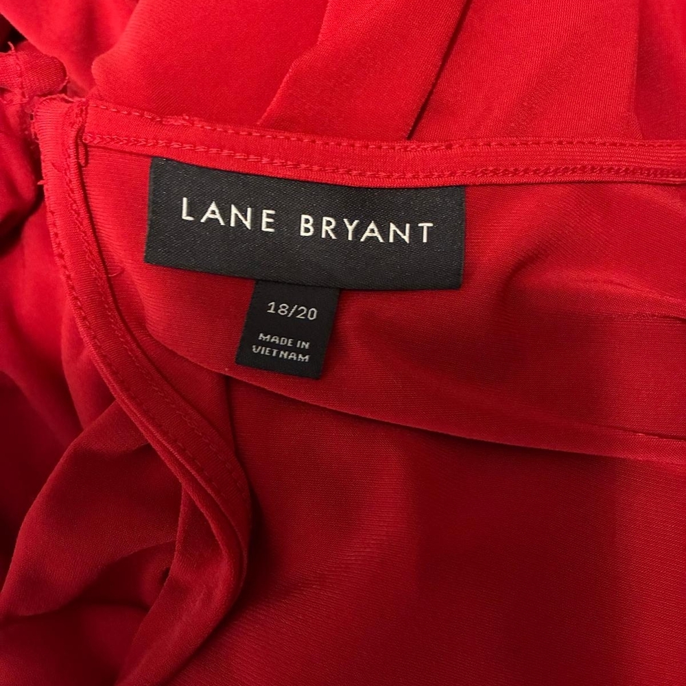Lane Bryant | Red Stretch Flutter Sleeve Surplice Jumpsuit Size 18/20 - Picture 4 of 8
